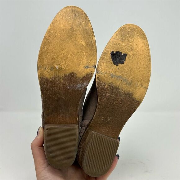 Susina Light Pink Purple Perforated Suede Bootie Size 6M Casual Fall Back Zipper - Picture 9 of 11